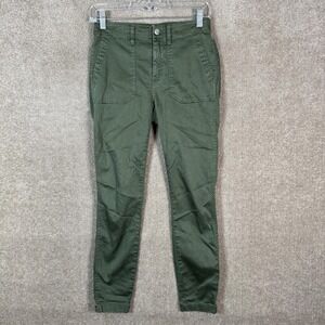 J. Crew Pants Womens 25 Green Twill Skinny Utility Chino Stretch Pockets Ankle